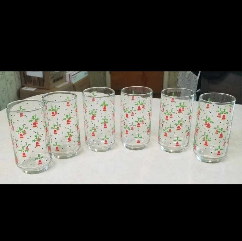 Vtg 70's Set 6 Franco Christmas Bell 12oz Tumblers Excellent Preowned Condition - Picture 11 of 11